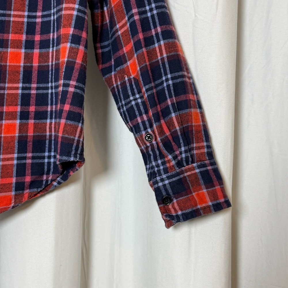 Pact Organic Cotton Plaid Flannel Shirt Womens Medium Blue Red - Picture 11 of 13